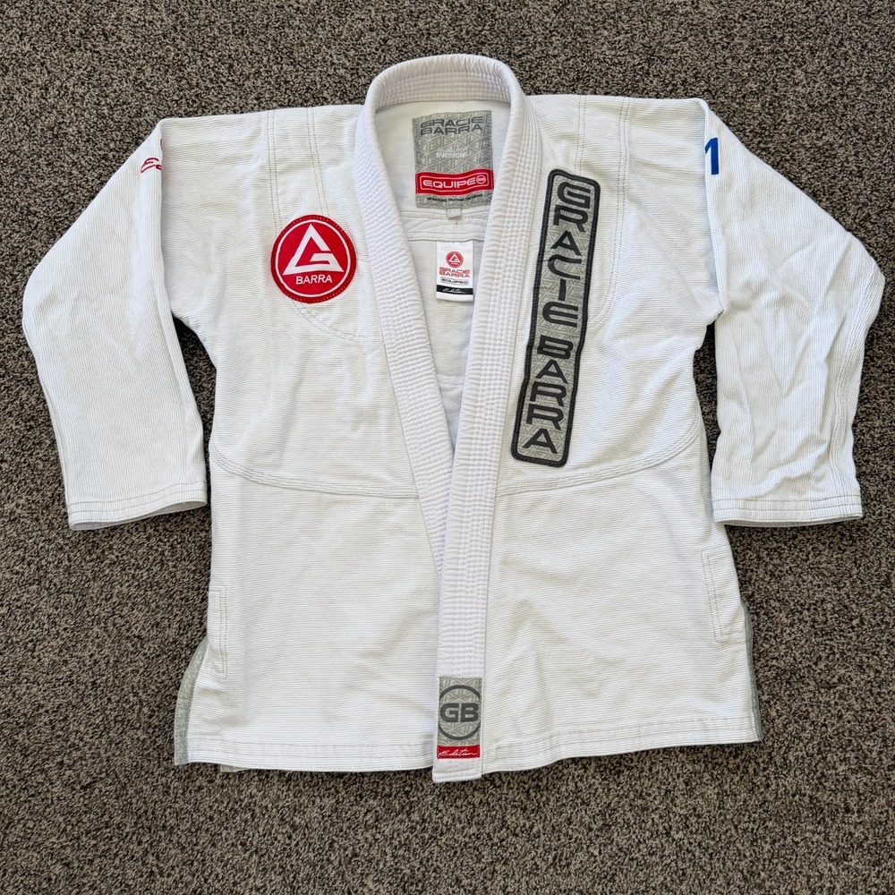 Gracie Barra Equipe Edition GB1 Jiu-Jitsu Gi A1 White Adult Unisex EUC